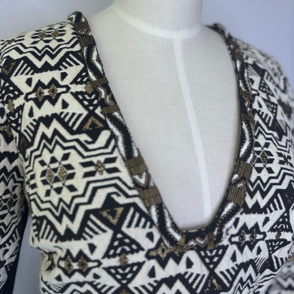 Twelfth‎ Street Black, White and Metallic Geometric Tunic Dress - Picture 9 of 9
